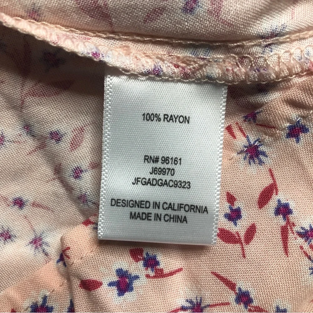 Bebop peach pink short flowered‎ patch dress small